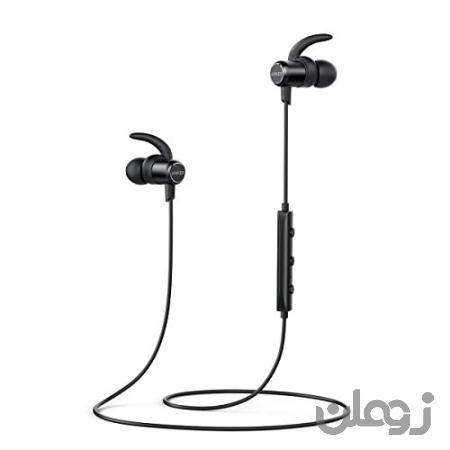 هدفون بلوتوث، هدفون Anker SoundBuds Slim Wireless تمرین، پخش 10 ساعته، بلوتوث 5.0، اپلابل های بی سیم مغناطیسی ضد آب IPX7، هدفون بلوتوث برای ورزش، ورزش، در حال اجرا، ورزش