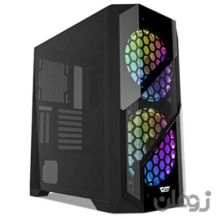  darkFlash J11 Black ATX Black DesX Case Case Computer Computer Case Case USB 3.0 پورت های شیشه ای ویندوز با فن 120 میلی متری LED MR12 RGB از پیش نصب شده (J11 (طرفداران RGB با w / 2pcs))