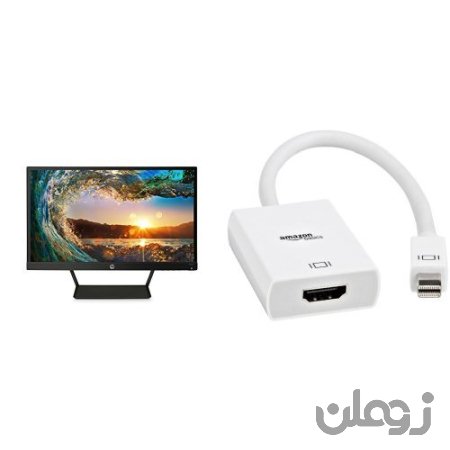 HP Pavilion 21.5-Inch IPS LED HDMI VGA Monitor & AmazonBasics Mini DisplayPort (Thunderbolt) to HDMI Adapter Bundle