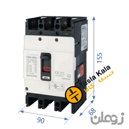 کلید اتوماتیک،کمپکت 100آمپر،قابل تنظیم حرارتی-ثابت مغناطیسی HYUNDAIمدلHGM