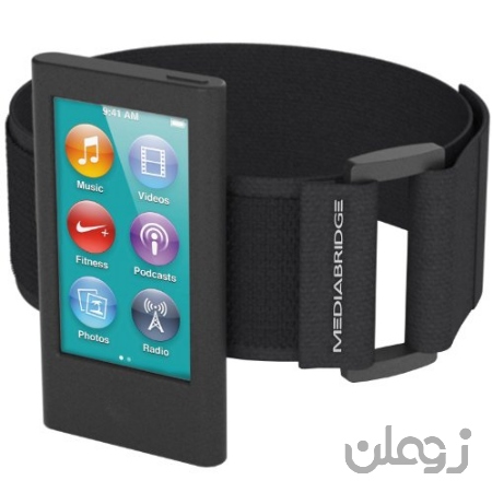  Armband Mediabridge برای iPod Nano - نسل هفتم / نسل هشتم (سیاه) - مدل AB1 (قسمت # AB1-IPN7-BLACK)