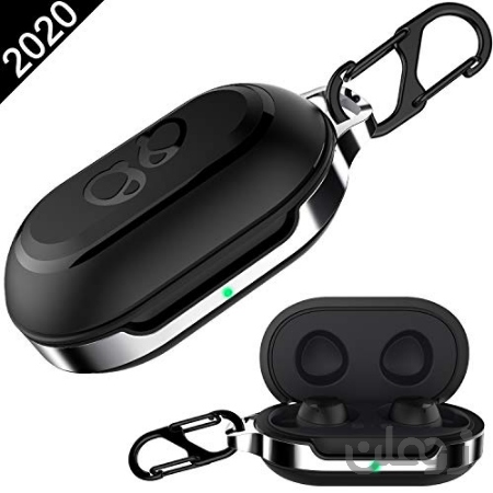 HALLEAST برای Galaxy Buds Case Covers ، پوشش مورد TPU کاملا محافظ پوست با Keychain سازگار با لوازم جانبی Galaxy Arms Samsung Galaxy Buds Wireless 2019 Earbuds، Black
