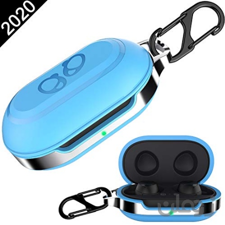  HALLEAST for Galaxy Buds+ Plus Cover, Galaxy Buds Carrying Case TPU Full Protective Skin with Keychain Compatible Samsung Galaxy Buds Wireless 2019 2020 Earbuds Accessories, Light Blue