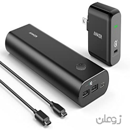 Anker PowerCore + 20100 USB باتری باتری فوق العاده با ظرفیت بالا / شارژر قابل حمل / بانک قدرت با PowerPort + 1 Charger Wall برای Apple MacBook، iPhone، iPad، Samsung و بیشتر