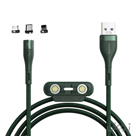  کابل تبدیل USB به USB-C/microUSB-لایتنینگ باسئوس مدل CA1T3-AG1 طول 1 متر