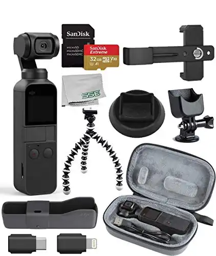 DJI 2019 Osmo Pocket Handheld 3 Axis Gimbal Stabilizer با ملزومات دوربین یکپارچه سفر