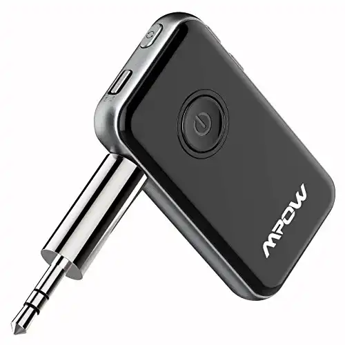  TaoTronics Bluetooth 5.0 Transmitter and Receiver, 2-in-1 Wireless 3.5mm Adapter (aptX Low Latency, 2 Devices Simultaneously, For TV/Home Sound System)