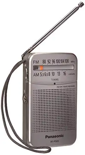  Panasonic rf-p50 AC / Battery Operated Am / FM Radio قابل حمل (قطع شده توسط سازنده) (نقره ای / کوچک)