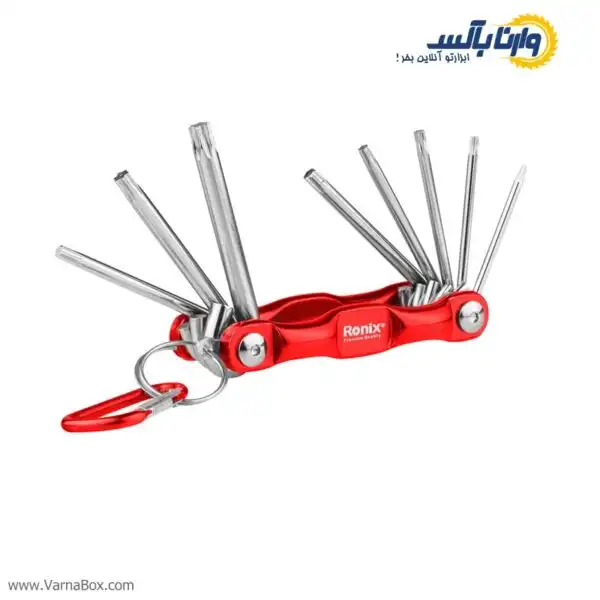 مجموعه 8 عددی آچار ستاره ای تاشو رونیکس مدل RH-2041