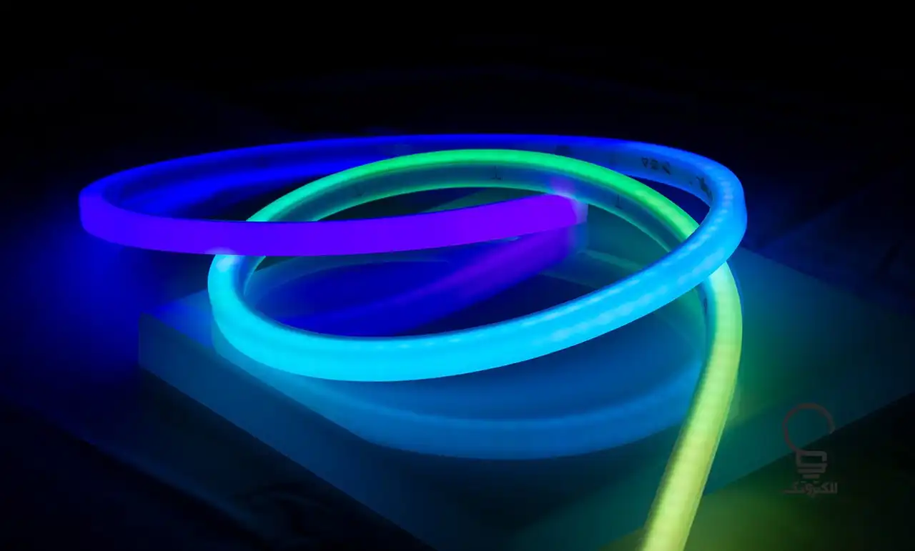 حلقه  25 متری ریسه نواری LED نئون فلکسی مولتی کالر (16 رنگ) 220 سان لوکس