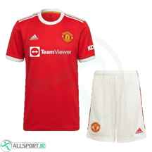  پیراهن شورت اول منچستریونایتد Manchester United 2021-22 Home Soccer Jersey Kit Shirt+Short