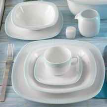  سرویس چینی زرین 6 نفره غذاخوری مون بلان مشکی (27 پارچه) ا Zarin Iran Quattro Name 27 Pieces Porcelain Dinnerware Set