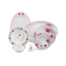  سرویس چینی زرین 6 نفره غذاخوری پینک رز (28 پارچه) ا Zarin Iran ItaliaF Pink-Rose 28 Pieces Porcelain Dinnerware Set