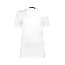 تی شرت نخی یقه چوکر زنانه – میسگایدد – سفید