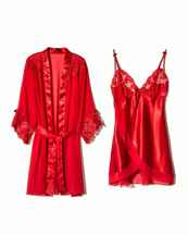  لباس خواب زنانه حریر دو تکه ان بی بی 3820 قرمز | ان بی بی | NBB