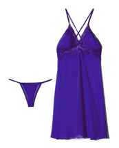  لباس خواب زنانه حریر ان بی بی 3246 آبی کاربنی | ان بی بی | NBB