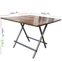  میز تاشو سفری سایز 60 ا ابعاد صفحه میز : 60*60 سانت ارتفاع : 60 سانت پایه ها : لوله آهنی نمره نامی 20 جنس صفحه میز : ام دی اف وزن : 5800 گرم تاشو و حجم جایگیری کم رنگ : توسی ، قهوای ، گردویی
