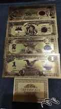  فول ست دلار اولیه امریکا ۱۹۰۰ اب طلا و رنگی با حک ۲۴ گلد و سرتیفیکت اصل