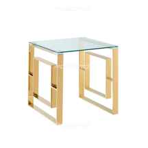 میز عسلی پایه استیل شیشه ای مدل لینار