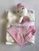  پتو نوزادی با دستمال عروسکی طرح دختر