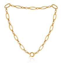  گردنبند زنجیری طلا با قفل ملوانی کد CN468