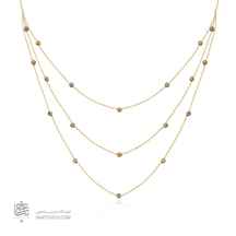  گردنبند طلا زنانه سه لایه با گوی البرنادو کد CN364