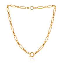  گردنبند زنجیری طلا با قفل ملوانی کد CN645