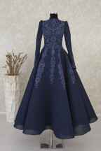  فروش پستی لباس شب پوشیده زنانه برند Minelia رنگ لاجوردی کد ty102870439