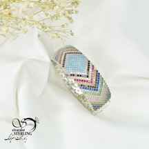دستبند النگویی پرنس با نگینهای رنگی