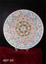 بشقاب میناکاری کد 106-هنر زیبای سفال همدان با شهرت جهانی ا Enamel plate code 106-Beautiful art of Hamedan pottery with world fame