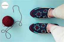  گیوه دست دوز گلدوزی شده کد 10 ا Handmade embroidery sneaker code 10