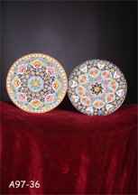 بشقاب میناکاری کد102 هنر زیبای سفال همدان با شهرت جهانی ا Enamel plate code 102-Beautiful art of Hamedan pottery with world fame