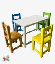  ست میز و صندلی کودک چهار نفره - تجهیزات مهد کودک و خانه بازی نوین تویز