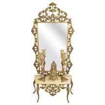  آینه شمعدان برنزی طرح سلطنتی آنتیک کد ۱۱۴