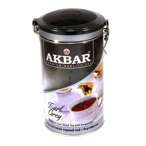 چای اکبر Akbar قوطی فلزی با طعم معطر ارل گری وزن 450 گرم