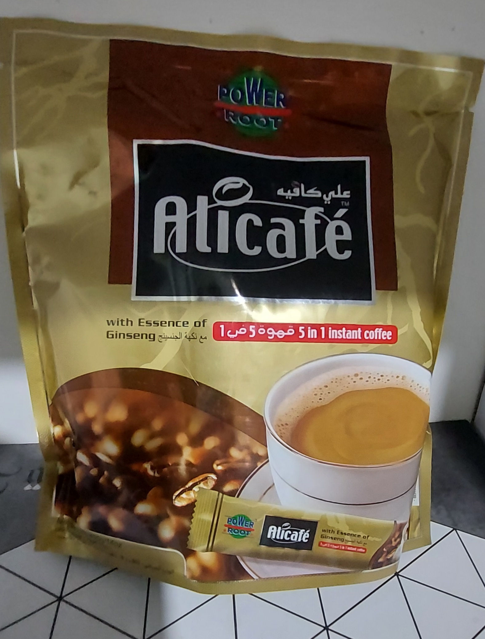  کافی میکس 5 در 1 با عصاره جنسینگ 20 عددی علی کافه alicafe