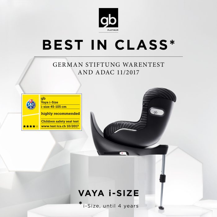  صندلی ماشین جی بی چرخشی 360 درجه اورجینال المان دارای ایزوفیکس وسنسور کمربند و رنگ مشکی لوکس gb vaya i size / lux black