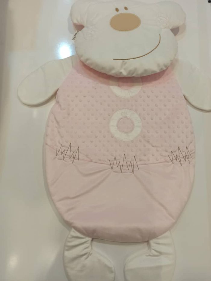 تشک بالشت نوزادی عروسکی خرس صورتی اورجینال ترکیه bibaby