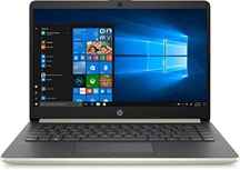  HP 14 Slim Laptop, 14″ HD Display, Ryzen 3 3200U, AMD Radeon Vega 3 Graphics, 4GB, 128GB SSD, Pale Gold, 14-dk0024wm (Renewed)