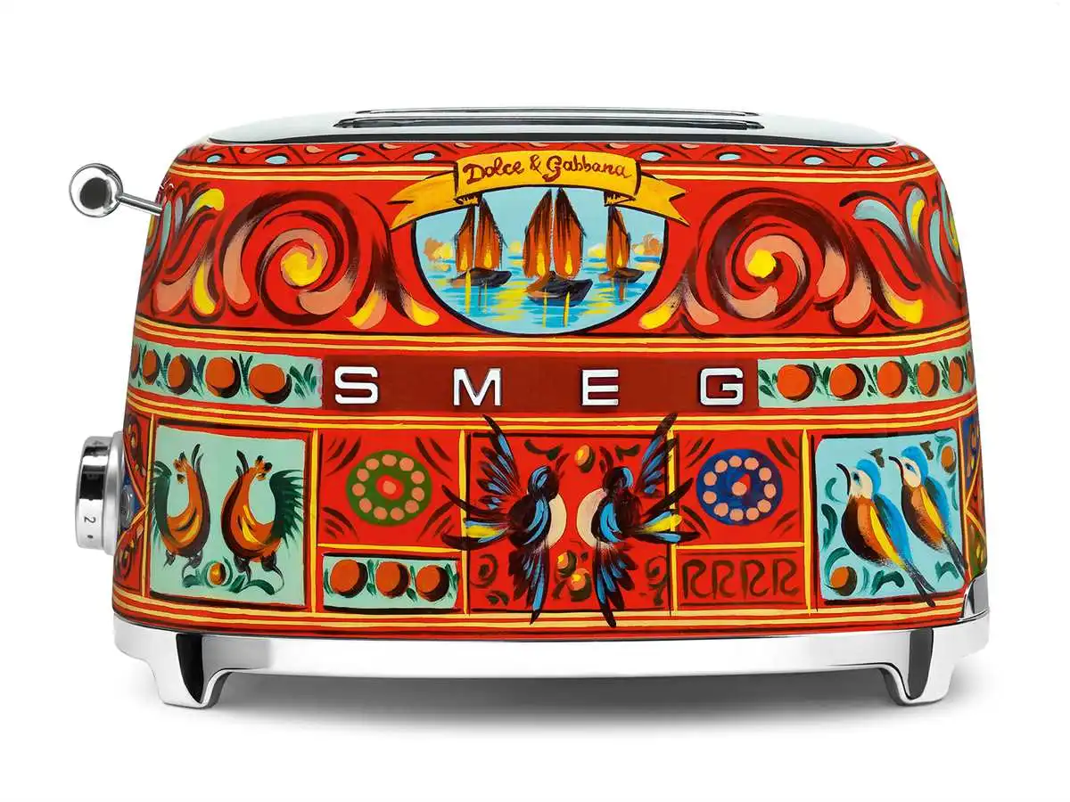 توستر اسمگ دولچه اند گابانا ایتالیا Smeg TSF01PGEU 2-Scheiben-Toaster Dolce Gabbana