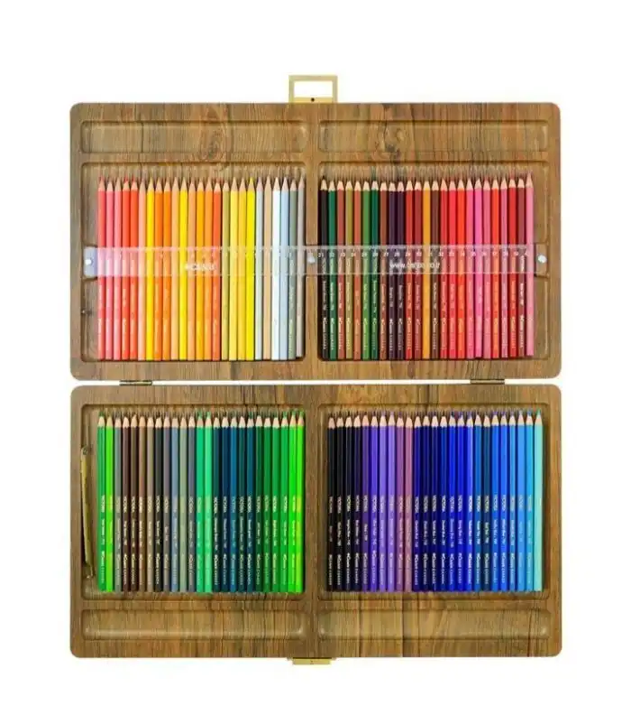 مداد رنگی ۱۰۰ رنگ جعبه چوبی کنکو مدل ویکتوریا