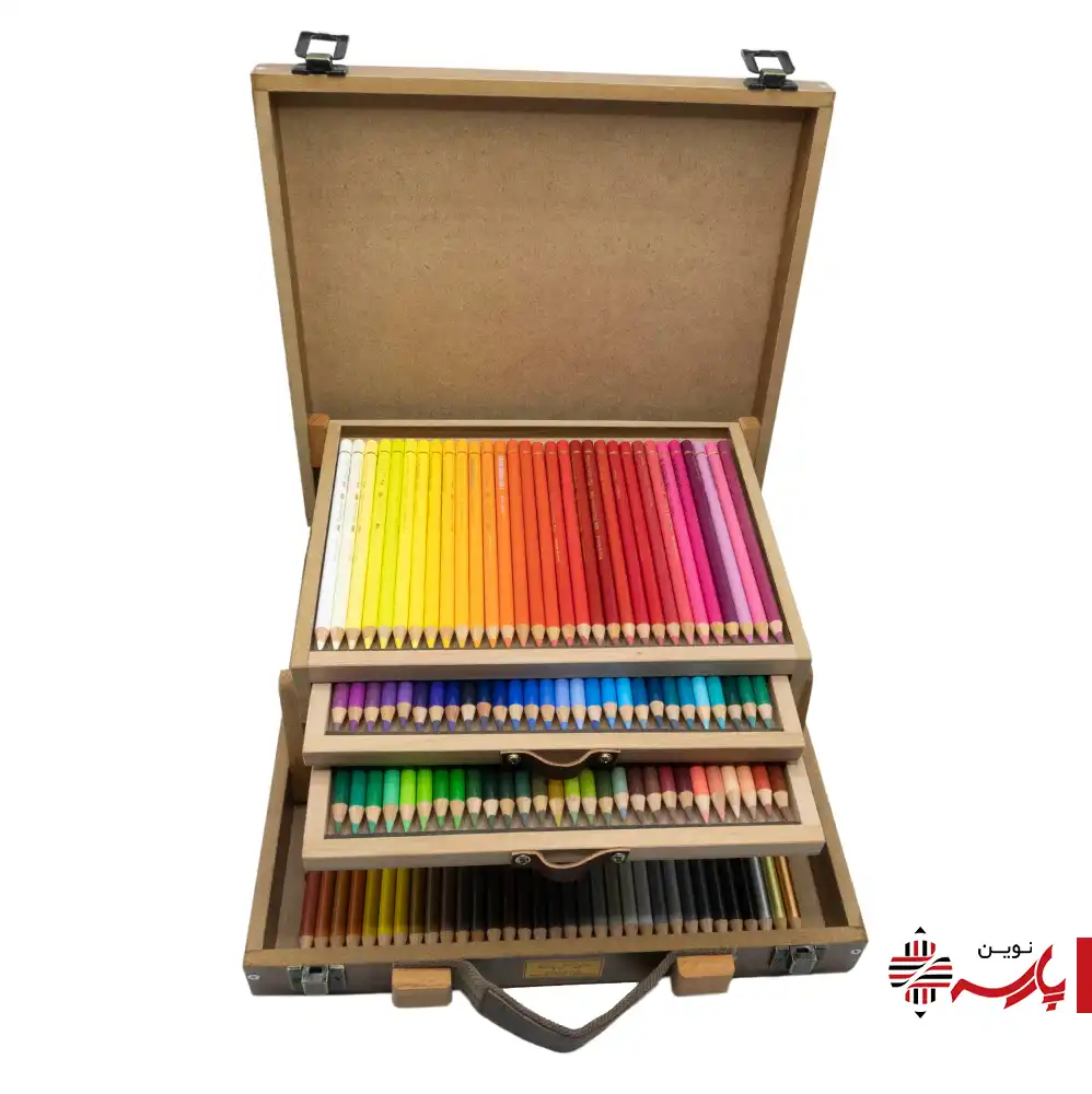 مداد رنگی پلی کروم 120 رنگ جعبه چوبی فابرکاستل کد 60757