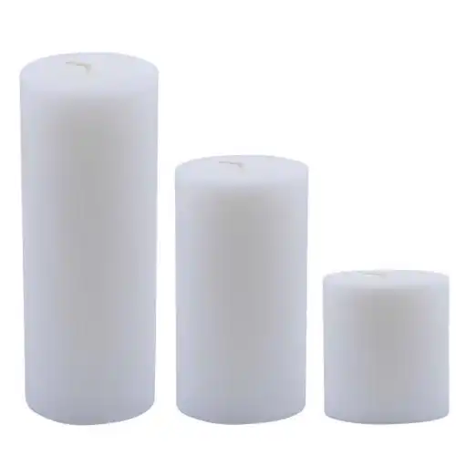  شمع استوانه سفید ساده