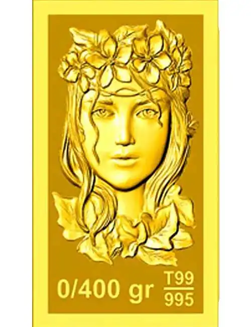  شمش طلا ۴۰۰ سوتی (۰.۴۰۰گرم ) نقش برجسته پرنیا