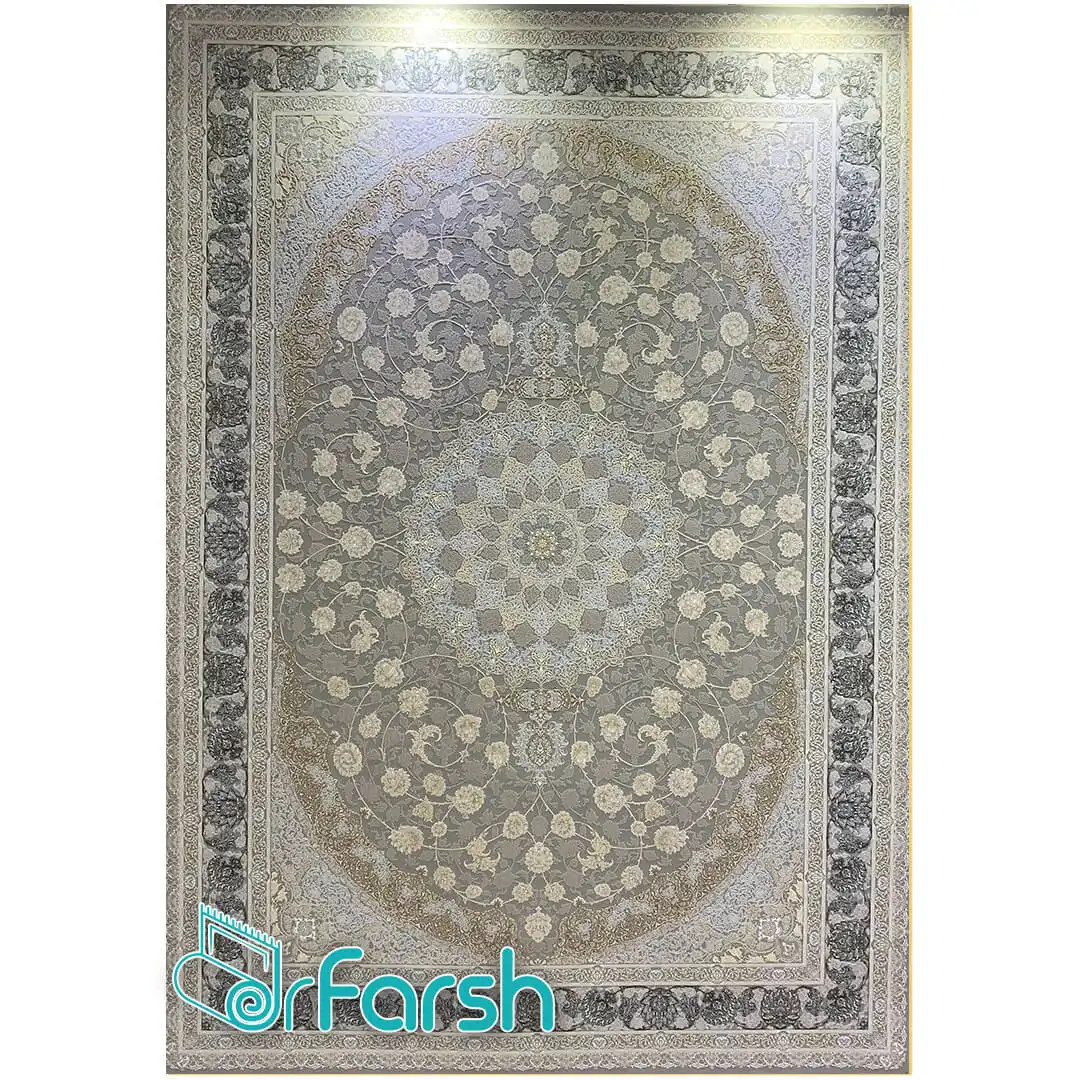 فرش 1200 شانه قیطران طرح مهناز رنگ فیلی