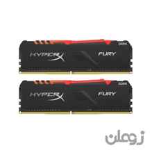  رم دسکتاپ کینگستون تک کاناله DDR4 فرکانس ۳۲۰۰ مگاهرتز مدل HyperX Fury RGB ظرفیت 8 گیگابایت