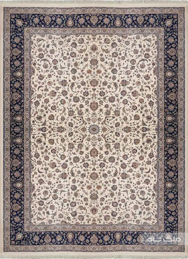 فرش ماشینی نقشه افشان کاشان طرح 1500 شانه