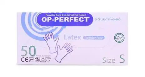  دستکش لاتکس op-perfect | بسته 50 عددی | سفید رنگ |سایز لارج