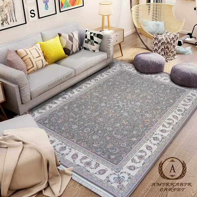 فرش السا نقره ای ۱۲۰۰ شانه گل برجسته