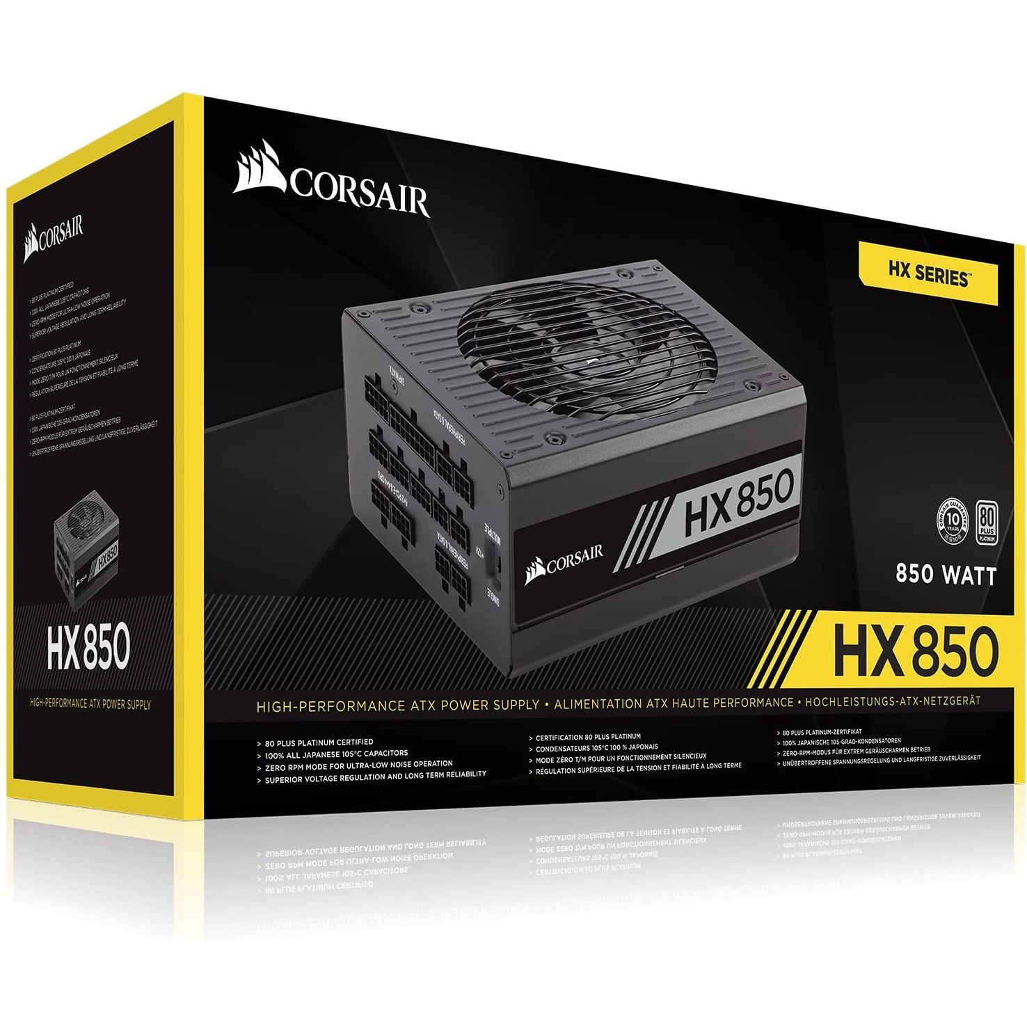 منبع تغذیه کامپیوتر کورسیر مدل HX850 850W Platinum Fully Modular